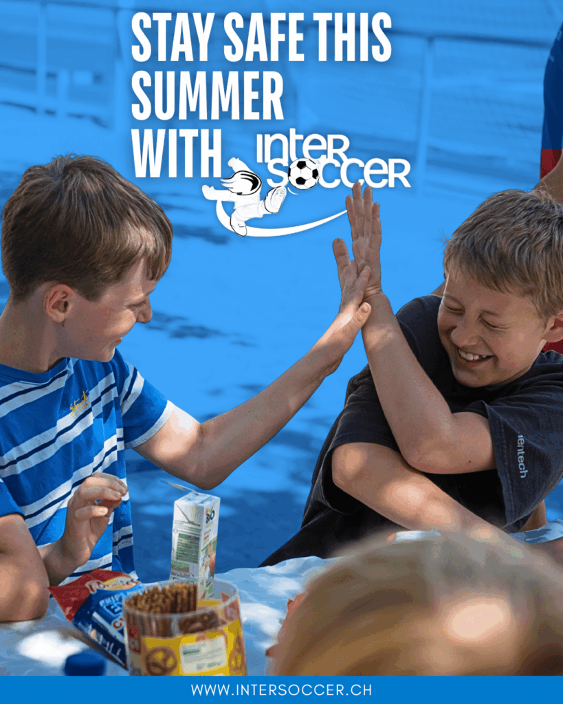 two kids goofing around during summer camp