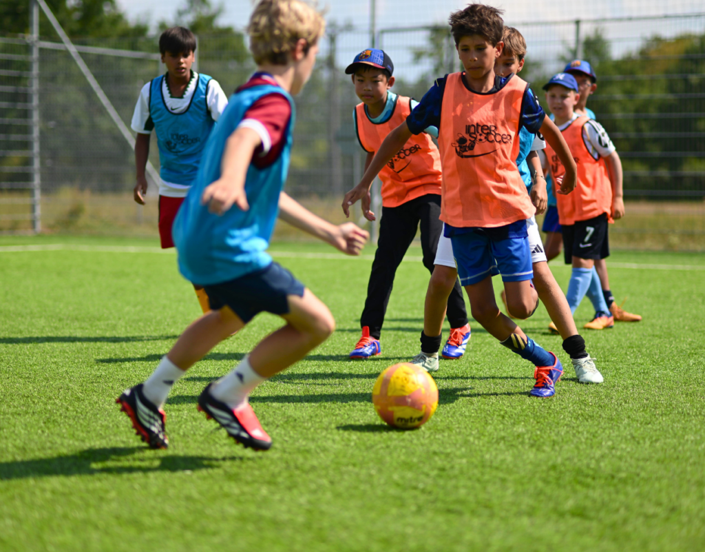 Young players focused on ball control