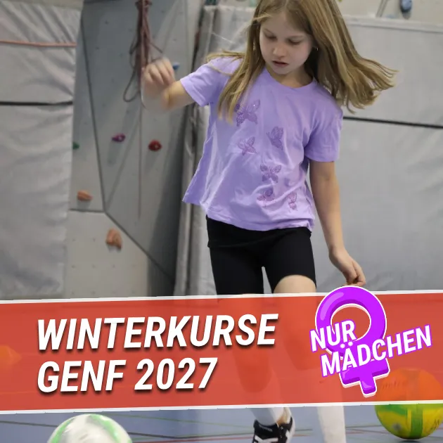 Winter-Hallenfussballkurse nur für Mädchen in Genf 2026